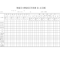 재물 조사 총괄표 (저장품 및 소모품) 재물 조사 총괄표 (저장품 및 소모품)